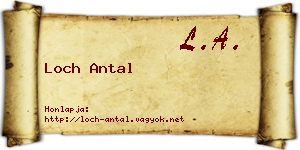 Loch Antal névjegykártya